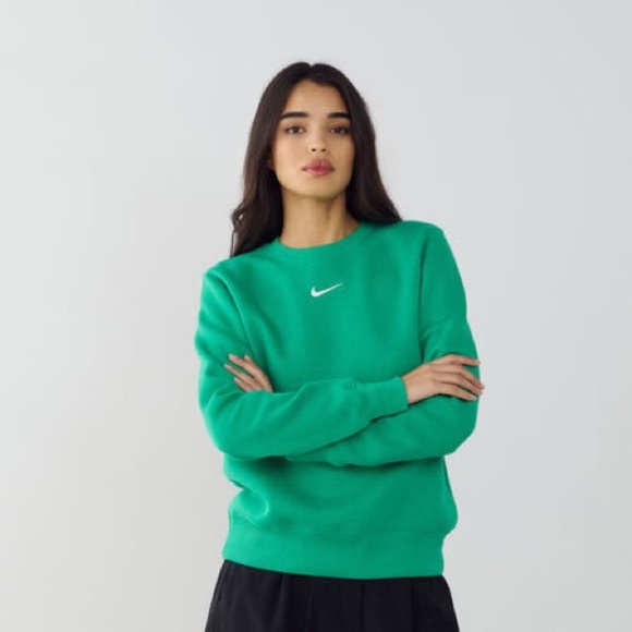 Nike Green Oversized Crewneck Sweatshirt SZ XS - Picture 1 of 5